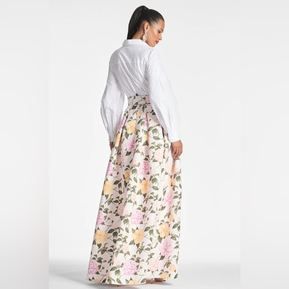 NEW Sachin & Babi Florence Gown - White/Pink Lemonade Bouquet Floral Maxi, sz 2 - Picture 4 of 17